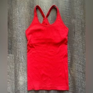 Lululemon Yoga Ebb to Street Tank; Ribbed material, Red, Size 4